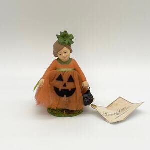 Bethany Lowe Little Pun-kin Halloween Girl In Pumpkin Costume Figurine NEW